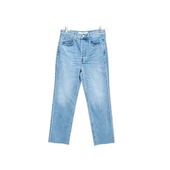 FRANK & EILEEN High Rise Light Wash The Monaghan Mom Crop Jeans - Picture 2 of 16